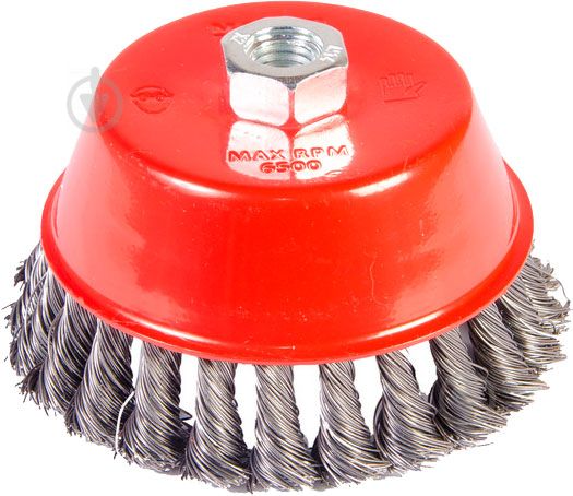 Щетка торцевая D125 М14 MasterTool из плетеной проволоки 19-7012