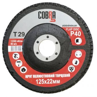 КЛТ Круг лепестковый торцевой COBRA Т29, 125мм, P40