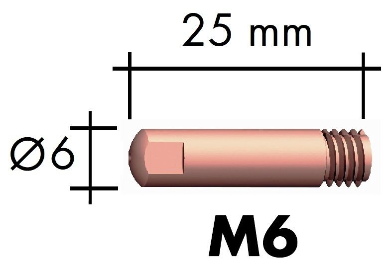 140.0059/Накінечник E-Cu М6 D0.8/6.0/25