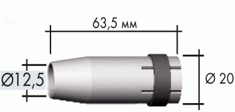 145.0080/Газове сопло D12.5/63.5 мм