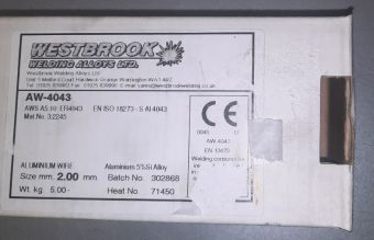 Пруток алюминевый 4043 ? 2,0х1000 мм стоимость за кг (WESTBROOK WELDING ALLOYS)